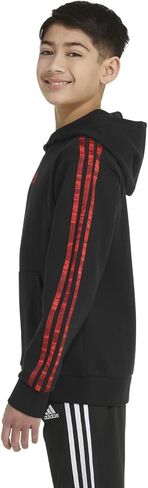 adidas Boys' Long Sleeve Fleece Pullover Hoodie, Black with Red Liquid Camo, Medium in Saudi Arabia