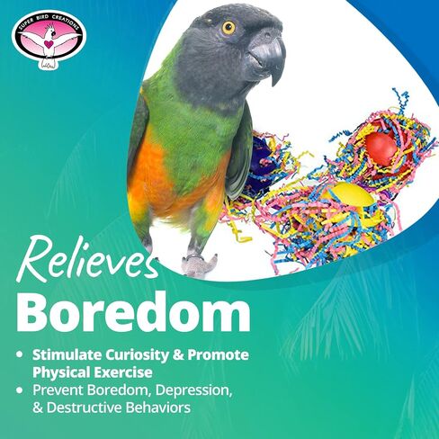 Super Bird Creations SB760 Waffle Ball Stuffers Toy, Colorful Bird Toys with Crinkle Shred, Satisfies Pulling & Preening, Relieves Boredom, Ideal Foraging Toys for Parrots, Medium/Large Birds Set of 3 in Saudi Arabia