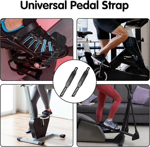 Exercise Bike Pedal Straps, 1 Pair Universal Adjustable Bicycle Pedal Straps for Exercise Cycle Home or Gym 12.2x1.77inch in Saudi Arabia
