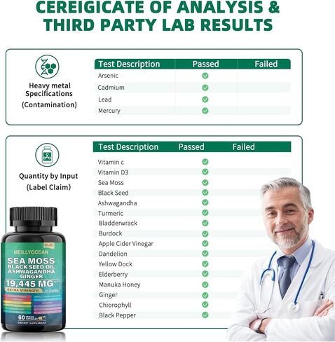 طحالب البحر 7000 ملغ من زيت الحبة السوداء 4000 ملغ من أشواغاندا 2000 ملغ من مزيج الزنجبيل مع الكركم 2000 ملغ من الأرقطيون وفيتامين د3 وفيتامين C مع كلوروفيل ACV ومانوكا بلسانهم والهندباء الصفراء. in Kuwait