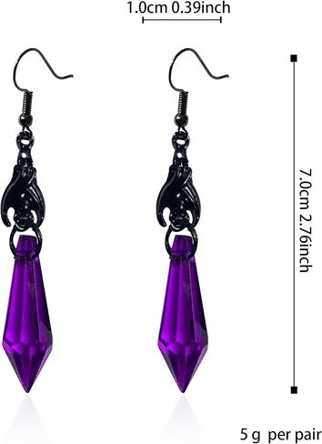 Just Follow Gothic Bat Dangle Drop Earrings Red Black Crystal Arrows Gems Earrings Punk Bat Animal Earrings Halloween Costumes Decorate Earrings Jewelry for Women Teen Girls in Saudi Arabia
