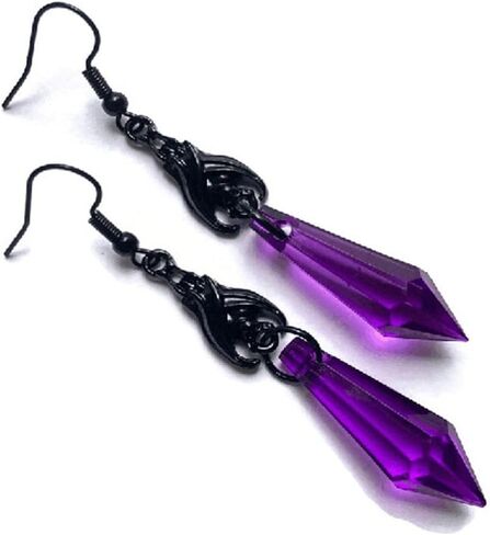 Just Follow Gothic Bat Dangle Drop Earrings Red Black Crystal Arrows Gems Earrings Punk Bat Animal Earrings Halloween Costumes Decorate Earrings Jewelry for Women Teen Girls in Saudi Arabia