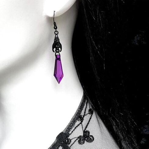 Just Follow Gothic Bat Dangle Drop Earrings Red Black Crystal Arrows Gems Earrings Punk Bat Animal Earrings Halloween Costumes Decorate Earrings Jewelry for Women Teen Girls in Saudi Arabia