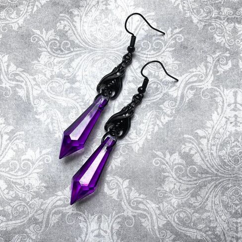 Just Follow Gothic Bat Dangle Drop Earrings Red Black Crystal Arrows Gems Earrings Punk Bat Animal Earrings Halloween Costumes Decorate Earrings Jewelry for Women Teen Girls in Saudi Arabia