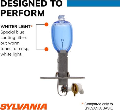 SYLVANIA - H3 (64151) SilverStar zXe Fog High Performance Halogen Fog Light Bulb - Bright White Light Output, HID Attitude, Xenon Fueled Technology (Contains 2 Bulbs) in Saudi Arabia