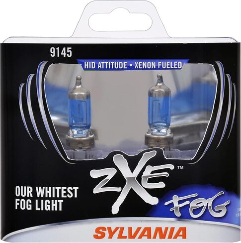 SYLVANIA - H3 (64151) SilverStar zXe Fog High Performance Halogen Fog Light Bulb - Bright White Light Output, HID Attitude, Xenon Fueled Technology (Contains 2 Bulbs) in Saudi Arabia