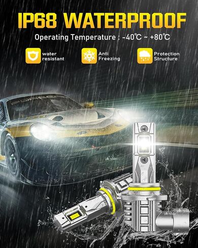 9005 9006 Bulbs Combo,44000LM Bright Bulbs,1:1 Mini Size,6500K Cool White 9005/HB3 9006/HB4 High Low Dual Beam,Plug and Play Fog Bulbs,Pack of 4 in Saudi Arabia