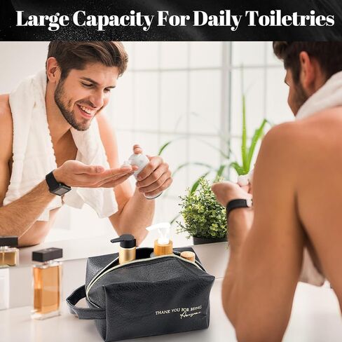 3 Pcs Thank You Gift for Men, Fathers Day Gift Set, Leather Toiletry Bag 12 oz Inspirational Enamel Mug Motivational Keychain May You Be Proud Sign Gift for Coach Men Teacher Male Staff Dad in Saudi Arabia