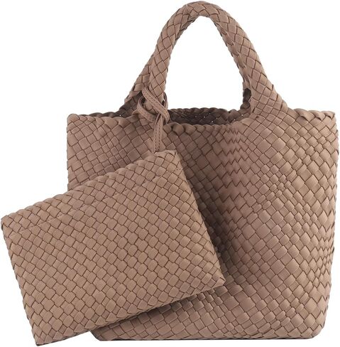 Women Tote Bag Large Neoprene Tote Bag Fashion Woven Bag Neoprene Tote Handbag Roomy Shoulder Bags for Beach, Gym in Saudi Arabia