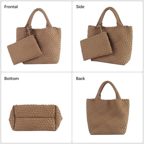 Women Tote Bag Large Neoprene Tote Bag Fashion Woven Bag Neoprene Tote Handbag Roomy Shoulder Bags for Beach, Gym in Saudi Arabia