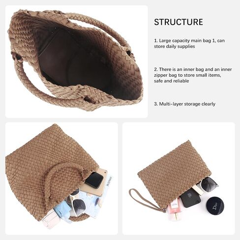 Women Tote Bag Large Neoprene Tote Bag Fashion Woven Bag Neoprene Tote Handbag Roomy Shoulder Bags for Beach, Gym in Saudi Arabia