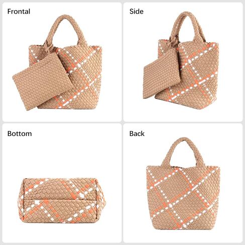 Women Tote Bag Large Neoprene Tote Bag Fashion Woven Bag Neoprene Tote Handbag Roomy Shoulder Bags for Beach, Gym in Saudi Arabia