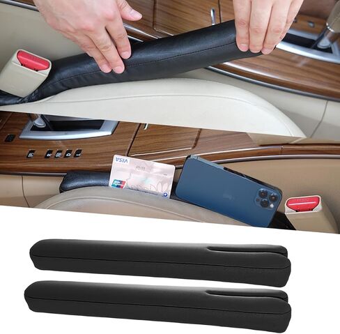 Car Seat Gap Filler Organizer 2pcs Automotive Interior Car Accessoreis for Men Women Side Seat Gap Filler Leather Drop Blocker for Car Truck SUV in Saudi Arabia