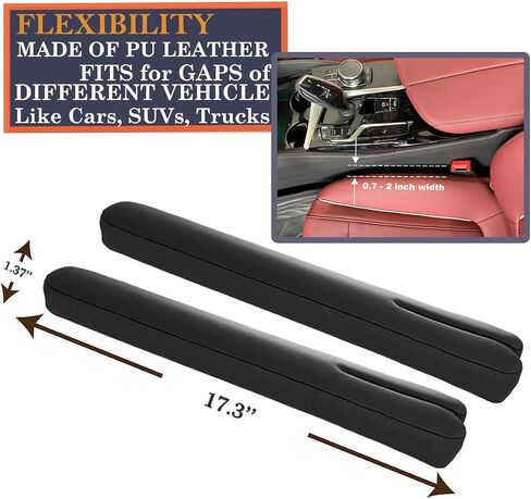 Car Seat Gap Filler Organizer 2pcs Automotive Interior Car Accessoreis for Men Women Side Seat Gap Filler Leather Drop Blocker for Car Truck SUV in Saudi Arabia
