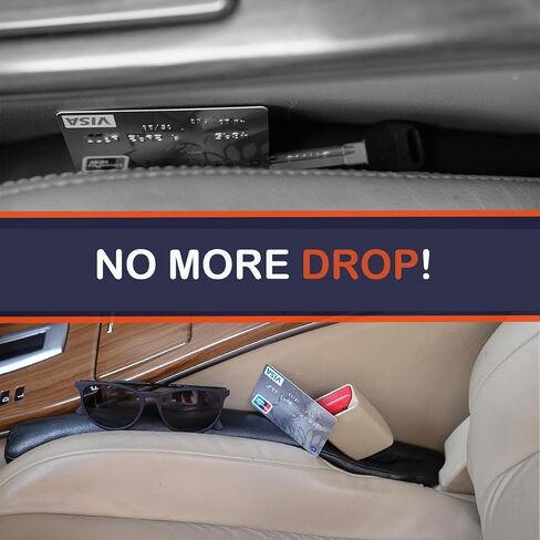 Car Seat Gap Filler Organizer 2pcs Automotive Interior Car Accessoreis for Men Women Side Seat Gap Filler Leather Drop Blocker for Car Truck SUV in Saudi Arabia