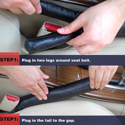 Car Seat Gap Filler Organizer 2pcs Automotive Interior Car Accessoreis for Men Women Side Seat Gap Filler Leather Drop Blocker for Car Truck SUV in Saudi Arabia