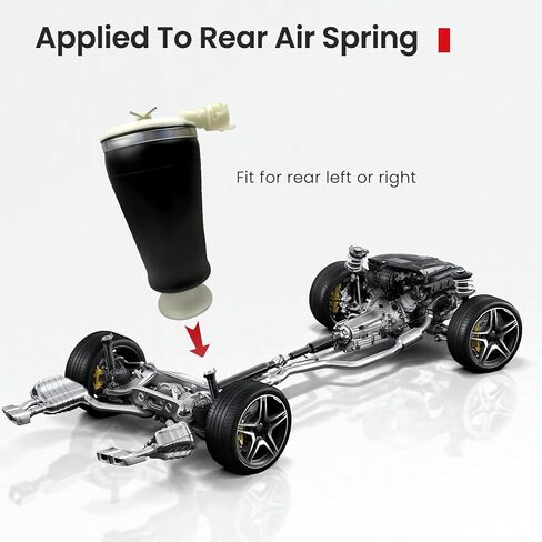 حقيبة زنبركية للتعليق الهوائي الخلفي متوافقة مع لينكولن تاون كار، لينكولن كونتيننتال، فورد كراون فيكتوريا/ماركيز وميركوري جراند ماركيز، رقم OEM 3U2Z5580AA، 3U2Z5580BA in Kuwait