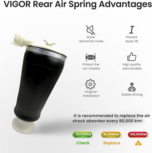 حقيبة زنبركية للتعليق الهوائي الخلفي متوافقة مع لينكولن تاون كار، لينكولن كونتيننتال، فورد كراون فيكتوريا/ماركيز وميركوري جراند ماركيز، رقم OEM 3U2Z5580AA، 3U2Z5580BA in Kuwait