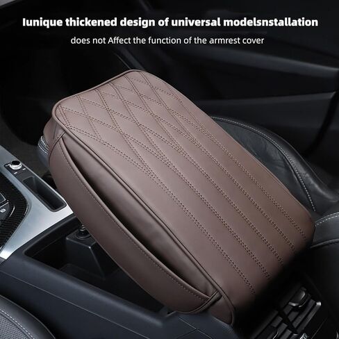 Car Center Console Cover with Side Pockets, Memory Foam Leather Arm Rest Cover for Car, Waterproof Armrest Box Pad Cushion Protector Car Accessory for Most SUV Truck Vehicle, Black in Kuwait