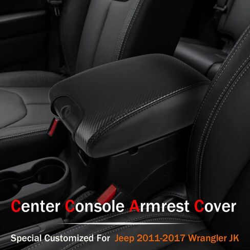 LEXLEY Center Console Leather Cover Armrest Pad Interior Accessories For Jeep 2018 2019 2020 2021 2022 2023 2024 Wrangler JL/JLU,2020 2021 2022 2023 2024 Gladiator JT-Black Stitches in Saudi Arabia
