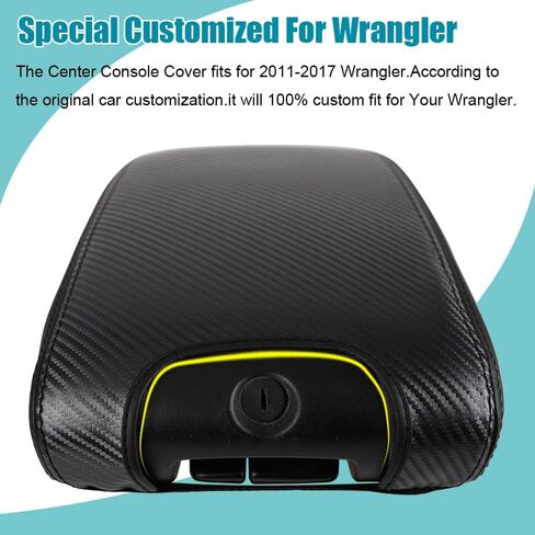 LEXLEY Center Console Leather Cover Armrest Pad Interior Accessories For Jeep 2018 2019 2020 2021 2022 2023 2024 Wrangler JL/JLU,2020 2021 2022 2023 2024 Gladiator JT-Black Stitches in Saudi Arabia