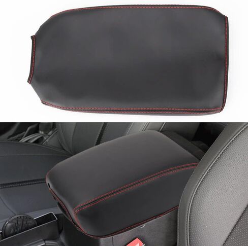 LEXLEY Center Console Leather Cover Armrest Pad Interior Accessories For Jeep 2018 2019 2020 2021 2022 2023 2024 Wrangler JL/JLU,2020 2021 2022 2023 2024 Gladiator JT-Black Stitches in Saudi Arabia