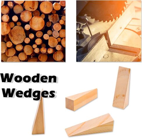 Wood Door Stops Solid Handmade Wooden Door Wedge Triangle Non-Slip Wood Doorstop Heavy Duty Stopper for Home Office Living Room Security Concrete Carpet Floor, 3.9 * 1.2in (12pcs) in Kuwait