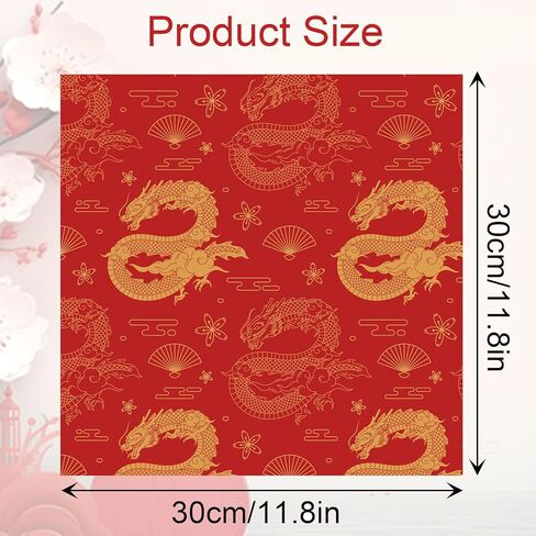 24 Sheets Chinese New Year Pattern Paper Set Red Gold Spring Festival Theme Chinese Knot Auspicious Clouds Fu Double Sided Scrapbook Decorative Paper for Lunar New Year Card Photo Making in Saudi Arabia
