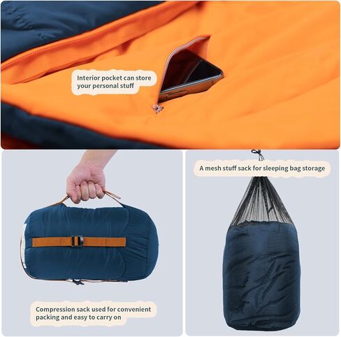Unigear Campy Trail Sleeping Bag 30°F - Compact, Water-Resistant, Lightweight Mummy Sleeping Bag for Adults and Teens - Camping, Hiking, Backpacking, Great for 3 Season in Kuwait