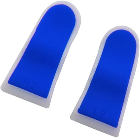 زوج واحد من أزرار موسعات الزناد L2 R2، مطاط قابل للتعديل ممتد مع 2 × غطاء غطاء غطاء غطاء مقبض عصا الإبهام لجهاز تحكم بلاي ستيشن 4 PS4 (أبيض-أزرق) in Kuwait