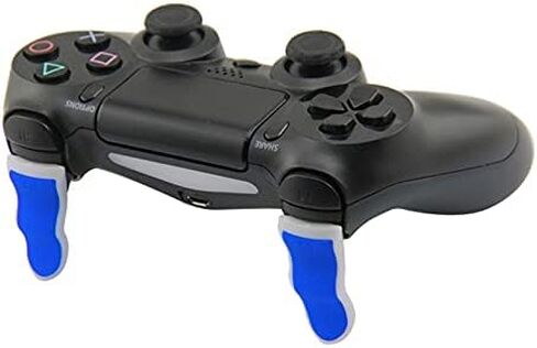 زوج واحد من أزرار موسعات الزناد L2 R2، مطاط قابل للتعديل ممتد مع 2 × غطاء غطاء غطاء غطاء مقبض عصا الإبهام لجهاز تحكم بلاي ستيشن 4 PS4 (أبيض-أزرق) in Kuwait