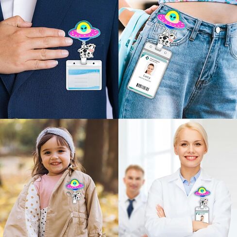 Funny Badge Reel Retractable for Nurses, Cute Cow ID Badge Holder with Alligator Clip for Students, RN LPN Medical Assistant Work, Nursing Name Tag Card Cute Badge Reels Nurse Grad Gift in Saudi Arabia