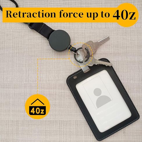 XIANGXING 2 حزمة حبل مستدير شديد التحمل قابل للسحب، سلسلة مفاتيح بحزام رقبة منفصل مع بكرة شارة للرجال والنساء ومفاتيح حامل البطاقات in Kuwait