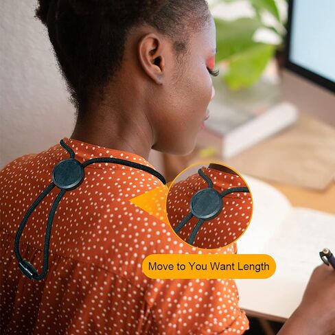 XIANGXING 2 حزمة حبل مستدير شديد التحمل قابل للسحب، سلسلة مفاتيح بحزام رقبة منفصل مع بكرة شارة للرجال والنساء ومفاتيح حامل البطاقات in Kuwait