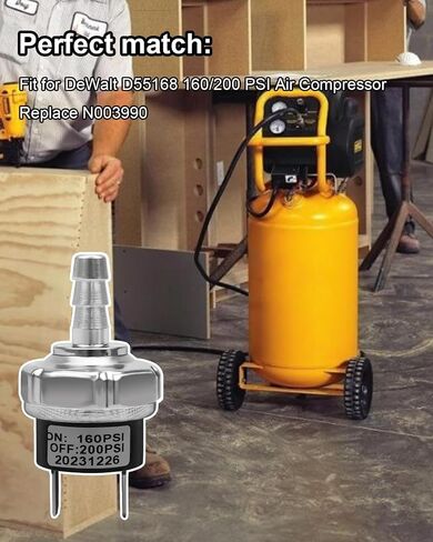 مفتاح ضغط صغير مناسب لضاغط الهواء DeWalt D55168 160/200 PSI استبدال N003990 in Saudi Arabia