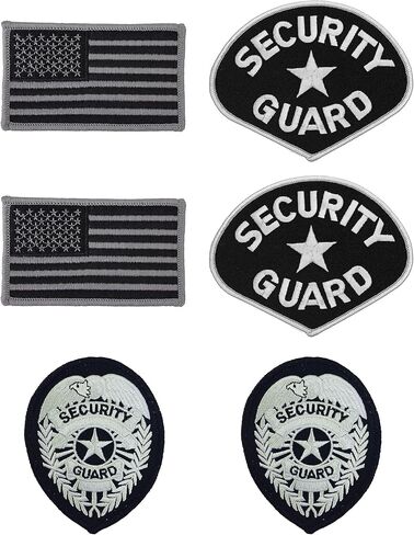 RYNO GEAR Embroidered Patch Emblems Set - (Security Guard Set (Royal Blue ON White - Gold ON Gold)) in Kuwait