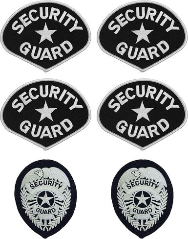 RYNO GEAR Embroidered Patch Emblems Set - (Security Guard Set (Royal Blue ON White - Gold ON Gold)) in Kuwait