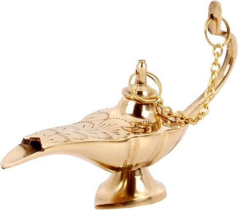 Brass Aladdin Magic Lamp Incense Burner 6.25 x 2 x 4 inch by Handcrafted Trading Co. in Saudi Arabia