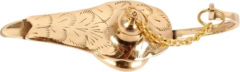 Brass Aladdin Magic Lamp Incense Burner 6.25 x 2 x 4 inch by Handcrafted Trading Co. in Saudi Arabia