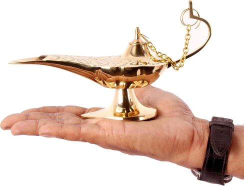 Brass Aladdin Magic Lamp Incense Burner 6.25 x 2 x 4 inch by Handcrafted Trading Co. in Saudi Arabia