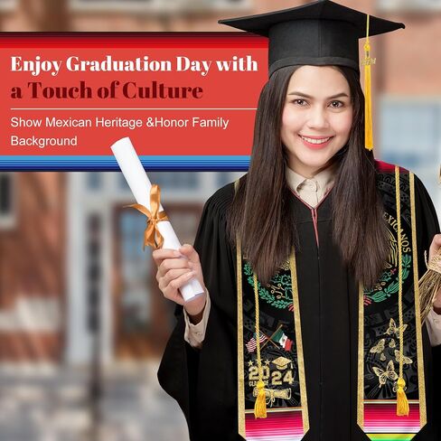 Mexican Graduation Sash Class of 2025, Hispanic Mexican Graduation Stole in Saudi Arabia