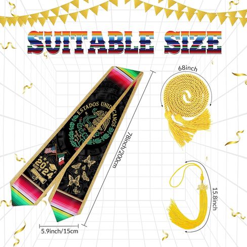 Mexican Graduation Sash Class of 2025, Hispanic Mexican Graduation Stole in Saudi Arabia
