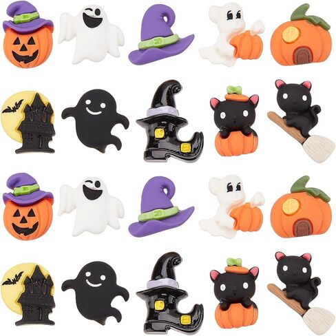 SUNNYCLUE Halloween Cabochons Resin Halloween Bead Charms No Hole Flat Back Cabochon Bulk Flat Backs for Jewelry Making Supplies Adult Scrapbooking Embellishments in Saudi Arabia