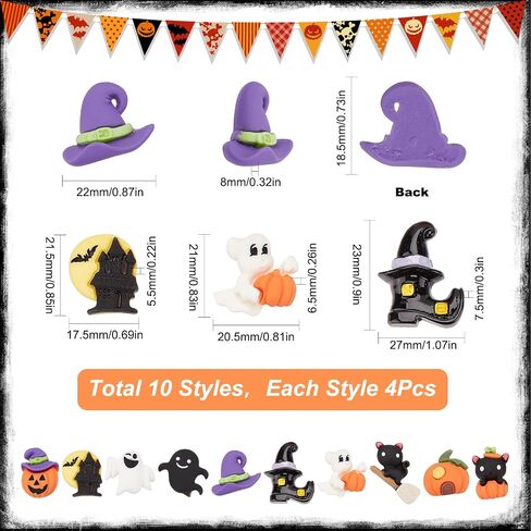 SUNNYCLUE Halloween Cabochons Resin Halloween Bead Charms No Hole Flat Back Cabochon Bulk Flat Backs for Jewelry Making Supplies Adult Scrapbooking Embellishments in Saudi Arabia