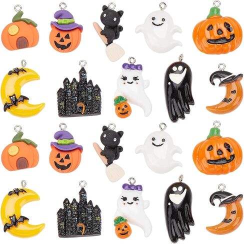 SUNNYCLUE Halloween Cabochons Resin Halloween Bead Charms No Hole Flat Back Cabochon Bulk Flat Backs for Jewelry Making Supplies Adult Scrapbooking Embellishments in Saudi Arabia