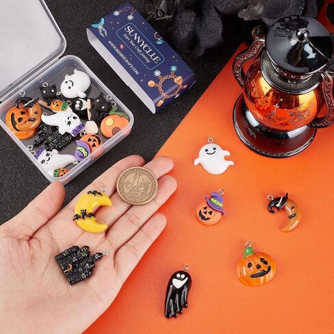 SUNNYCLUE Halloween Cabochons Resin Halloween Bead Charms No Hole Flat Back Cabochon Bulk Flat Backs for Jewelry Making Supplies Adult Scrapbooking Embellishments in Saudi Arabia