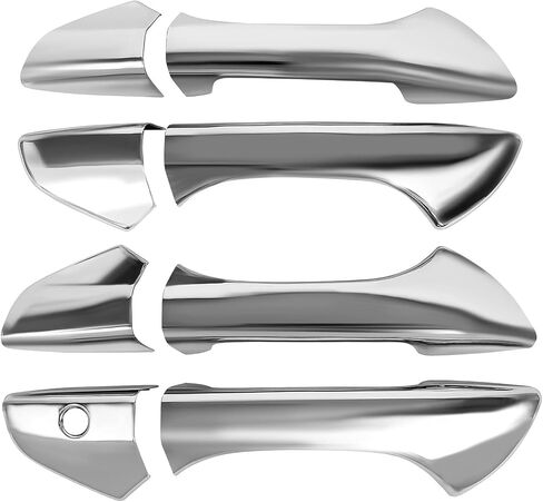 OCPTY 4 قطعة أغطية المقبض الباب لـ 2008-2012 لهوندا أكورد السائق الخارجي الجانب والركاب الجانب مقبض باب السيارة يغطي طقم الكسوة الكروم in Kuwait