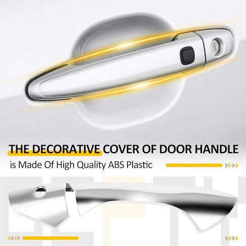 OCPTY 4 قطعة أغطية المقبض الباب لـ 2008-2012 لهوندا أكورد السائق الخارجي الجانب والركاب الجانب مقبض باب السيارة يغطي طقم الكسوة الكروم in Kuwait