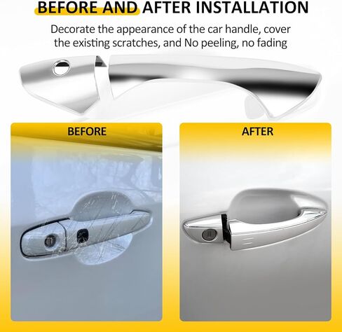OCPTY 4 قطعة أغطية المقبض الباب لـ 2008-2012 لهوندا أكورد السائق الخارجي الجانب والركاب الجانب مقبض باب السيارة يغطي طقم الكسوة الكروم in Kuwait