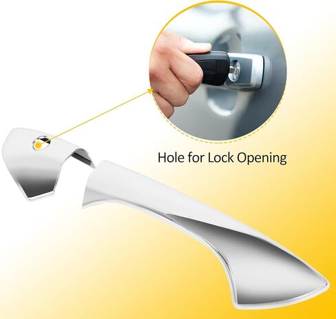 OCPTY 4 قطعة أغطية المقبض الباب لـ 2008-2012 لهوندا أكورد السائق الخارجي الجانب والركاب الجانب مقبض باب السيارة يغطي طقم الكسوة الكروم in Kuwait